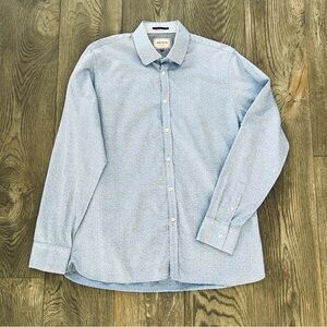 TED BAKER Archive Blue Pattern Button Down Shirt Size 16.5 Neck